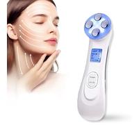 Dispositif de Beauté,Appareil anti rides visage, 6 Modes Ultrasonique LED Lumière appareil beaute visage,Anti Rides Anti-âge,avec USB Rechargeable