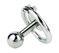 Dispositif de chasteté masculin inversé plat serrure de Cage à pénis négative cathéter à bille amovible anneau de pénis en acier inoxydable série FK(C-Ring 50mm)