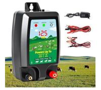 Dispositif de clôture électrique 12 V avec affichage LED, portée 15 km, 2 Joules, 12 kV, pour la protection des animaux de ferme,