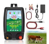 Dispositif de clôture électrique 12V avec affichage LED, clôture électrique étanche 10 km de portée 1,5-2 joules, dispositif de clôture électrique étanche pour la protection des animaux de ferme, des