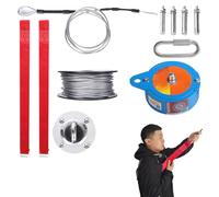 Dispositif de descente d'incendie, Ralentisseur d'évacuation d'urgence domestique, Ligne vie sécurité alternative, Corde secours haute capacité, Pour urgences extérieures(40m/131ft)