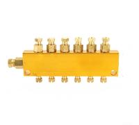 Dispositif de distribution de débit d'huile en laiton réglable - Séparateur de lubrification pneumatique multi-ports 1 en 4 sorties vers 1 entrée 10 sorties - Design compact - Doré multicolore (1 à 6)