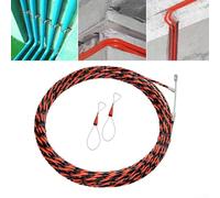 Dispositif de filetage de câble d'électricien avec guide de fil en nylon en fibre de verre pour tirer les fils électriques à travers les goulottes de plancher et les murs (15 m)