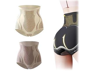 Dispositif de mise en forme de réparation de fibre ionique en soie de glace, modeleur de restauration de fibre unique, culotte de contrôle du ventre pour femme (Peau + Café, M (for 40-50kg))