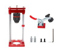 Dispositif de perçage portable pour bois | Aide au perçage avec support de perçage réglable en hauteur et jauge de perçage de charnière de 35 mm | Support de perceuse à main avec rainure en U et
