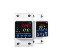Dispositif de Protection contre les surtensions et sous-tensions réglables sur Rail Din, 40A 63A 80A 220VAC, protecteur tension à affichage numérique(Voltage Current,2P 80A 220V)