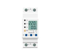 Dispositif de protection contre les surtensions et sous-tensions réglables sur rail DIN, limite courant, voltmètre kilowattheure 63A 80A 110V 230V(80A Bottom input)