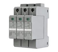 Dispositif de Protection Contre Les surtensions triphasé 600 V CC 20 kA | Parafoudre basse tension à montage sur rail 35 mm pour protection contre la foudre et panneaux photovoltaïques