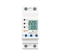 Dispositif de protection réglable contre les surtensions et les sous-tensions sur rail DIN 63A 80A 110V 230V, limite de courant, voltmètre, ampèremètre, kWh(80A Bottom input)