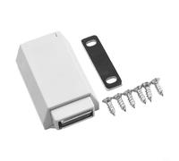 Dispositif de rebond pour ouverture de porte - Loquet de placard noir robuste - Fermeture tactile magnétique - Pour tiroir de placard (blanc)