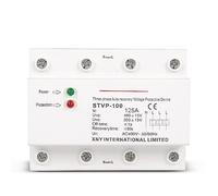 Dispositif de relais de tension triphasé, 4 fils, 380V, 60a, 125a, DIN Rail, récupération automatique des surtensions et des sous-tensions, dispositif de relais Interrupteur automatique (Size : 60A)