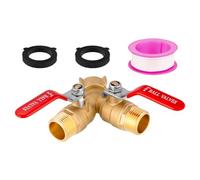 Dispositif de séparation de tuyau - Paire de trancheuses de robinet de cour, changement à bascule en métal solide, lien en laiton fileté standard, joint de flux à haut volume, séparateur de liquide à