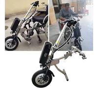 Dispositif de traction pour fauteuil roulant électrique Kit de conversion avec phare LED à double perle, portée de 65 km, 3 vitesses de réglage de la vitesse, chariot électrique pour personnes