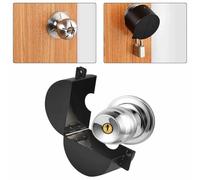 Dispositif de verrouillage de poignée de porte en acier inoxydable, couvercle de bouton noir pour désactiver l'accès, pour une installation facile de la prévention de l'entrée pour les biens locatifs