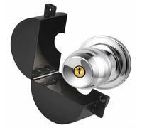 Dispositif de verrouillage de poignée de porte en acier inoxydable - Couvercle de bouton pour intimité, serrure de porte de voyage portable, maison mobile et prévention de l'entrée de propriété
