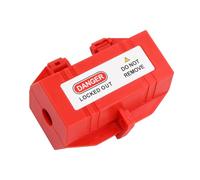 Dispositif de Verrouillage de Prise Rouge, 2 Taille Boîte de Verrouillage de Prise avec des Panneaux D'avertissement, Lockout Tagout, Dispositif de Consignation pour Prises Électriques (M)