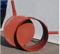 Dispositif de vidange à trappe avec collier de serrage, rouge, diam. 25 cm