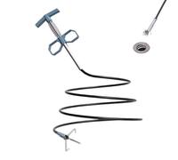 Dispositif d'élimination des bouchons d'évacuation - Brosse pour tuyaux lourds de 290 cm - Outil de préhension à 4 griffes en acier inoxydable - Déboucheur flexible pour
