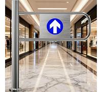 Dispositif d'entrée et de sortie en acier inoxydable, porte à fermeture automatique for contrôle d'accès des piétons for magasin(Left,70 * 100cm)