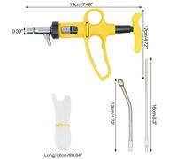 Dispositif d'infusion d'injecteur de seringue continue réglable de 5Ml/10Ml,pistolet d'alimentation d'injection vétérinaire d'injection de vaccin de poulet 1 pièce - Type YELLOW-10ml