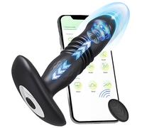 Dispositif prostatique 10 modes - Vibrateur anal en silicone doux avec contrôle à distance et app, 10 vibration et de propulsion, puissant et silencieux, kit d'entraînement anal pour jeux sexuels