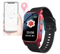 Dispositifs D'alerte De Chute pour Personnes Âgées, Traceur GPS Personne Âgée，Montre Connectée avec Détecteur De Chute, Bouton SOS + Appel Vidéo HD，étanche,Red
