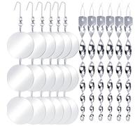 Dispositifs effrayants pour Oiseaux améliorés, 9,9 cm, Lot de 18 disques réfléchissants + 6 tiges effrayantes pour Oiseaux, réflecteurs Double Face pour Garder Tous Les Oiseaux Loin des Pics, Pigeons