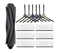 DispRA Compatible avec l'accessoire for aspirateur Robot Silvercrest SSRA1, Brosse à Rouleau, Brosse latérale, Filtre HEPA, pré-Filtre, pièce de Rechange(Set D)