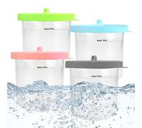 DISPRA Crème Glacée pour Pinte, Pintes Crème Glacée Ninja Creami, Pots Crème Glacée avec Couvercles en Silicone, Pots Stockage Crème Glacée Compatibles, Contenants Lav