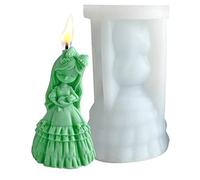 DISPRA Moule Petite Fille - Moule à Bougie en Silicone pour Petites Filles,Princesse Mignonne avec Bougie parfumée à la Robe, Faisant des Cadeaux d'artisanat Moule Savon Gypse