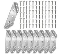 DISPRA Renfort d'angle, Supports d'angle | Support de connecteur de Meuble en Acier Inoxydable - Supports en Acier métallique Robuste, Renfort d'angle en Fer pour étagères, tiroi, chaises