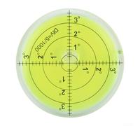 Disque à bulles circulaire pour niveau à bulle 66 mm PMMA avec liquide jaune vert fluorescent et marque de degré pour outils de précision dans l'équipement d'atelier à domicile