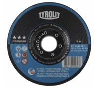 Disque à ébarber métaux 'PREMIUM'-moyeu déporté-diamètre 125 mm-acier/inox TYROLIT