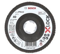 Bosch Plateau à lamelles PRO Metal X571 – bombé X‑Lock, Ø115 mm, grain 40, pour acier et inox