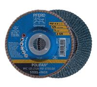 Disque à lamelles conique Polifan universel acier et inox -D125 mm -x10 -G60 PFERD