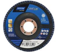 Norton Disque à lamelles convexe 115 x 22 mm - Grain 40 - Oxyde d'aluminium - Pour meuleuse d'angle