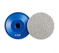 Disque à meuler plat brasé 50 mm pour pierre, marbre et pierre artificielle - Disque de polissage abrasif 45/60/100# avec filetage M10, acier à haute teneur en manganèse, bleu (grain 45)