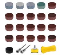 Disque a Poncer, 200 Pcs 25mm Tampons Abrasifs Ronds Papier De Verre, Outil De PonçAge Avec Tige 1/8 Pouce Set de Papier Abrasif Pour Bois MéTal Miroir Bijoux Polissage (Grain 40-7000)