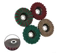 Disque à récurer de 10,2 cm avec disque à lamelles en fibre de nylon, diamètre 100 mm, ouverture de 16 mm pour polissage, meulage, ébavurage, usage industriel (D)