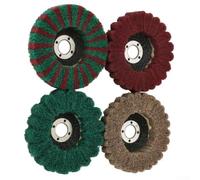 Disque à récurer de 10,2 cm avec disque à lamelles en fibre de nylon, diamètre 100 mm, ouverture de 16 mm, pour polissage, meulage, ébavurage, usage industriel (B)