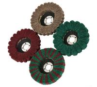 Disque à récurer en fibre de nylon de 10,2 cm pour meulage et polissage avec diamètre de 100 mm et ouverture de 16 mm pour meuleuse d'angle (B)