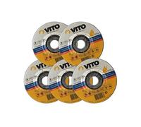 VITO : Lot de 5 Disques à Tronçonner Métal 125 x 3 mm - Abrasif Renforcé Acier/Inox pour Meuleuse d'Angle 22,2 mm - Découpe Professionnelle Haute Performance EN12413