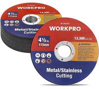 WORKPRO Disque à Tronçonner 20 Pièces, Meules à Tronçonner Ø 115 mm pour Métal, Acier Inoxydable, Accessoires pour Meuleuse d'Angle