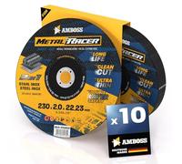 Disque a tronconner 230 metal (10 pièces) - Ø230x2x22.23mm - Disque a tronconneuse metaux Metal Racer by AMBOSS WERKZEUGE - Disque meuleuse 230 pour acier, acier inoxydable et meuleuse angulaire