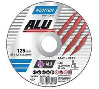 Disque à tronçonner à moyeu plat aluminium 125x1x22,23 mm - par 25 NORTON