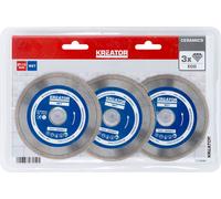 Disque à tronçonner diamant 3 pièces ø 115 x 22,2 x 1,9 mm Coupe à eau Céramique Carrelage - 115 mm
