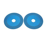 Disque à tronçonner en verre, 2 pièces, lame de scie diamantée résistante à la chaleur pour carrelage, céramique et pierre de jade, base en acier bleu foncé à haute teneur en (Bleue)