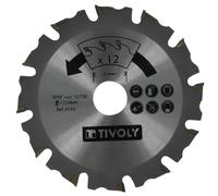 Disque à tronconner - Pour bois et bois avec clous enfoncés -Pour meuleuse Ø: 125 x Ø2: 22.2 x Z: 12 TIVOLY - XT50512004545