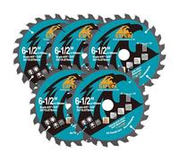 Disque à tronçonner pour bois EXFEIN 165mm 5pcs - Lame de scie circulaire compacte à dents en carbure 24T TCT, à usage général pour le cuttting dans le bois, le plastique et les matériaux composites