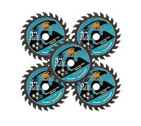 Disque à tronçonner pour bois EXFEIN 75mm 5pcs - Lame de scie circulaire compacte à dents en carbure 24T TCT, à usage général pour le cuttting dans le bois, le plastique et les matériaux composites
